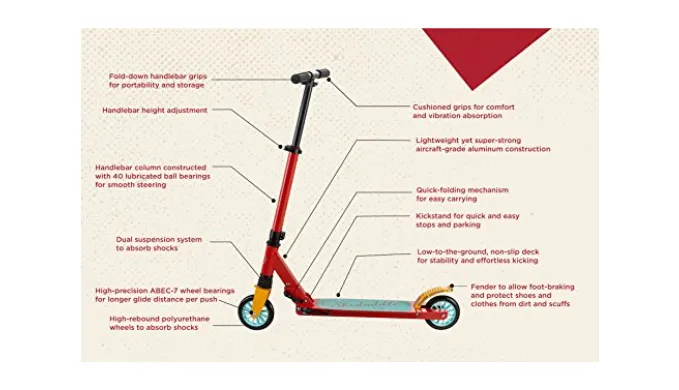 Scooride Top Quality Lightweight Kids Folding Scooter w/ Adjustable Height - Ships Next Day!