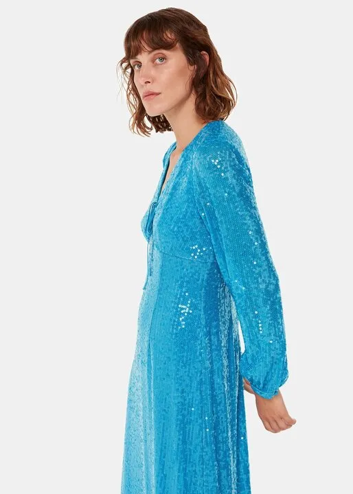 Sequin Keyhole Midi Dress