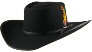 Serratelli® 6X Twister Bound Edge Felt Cowboy Hat - Black / Silver Belly