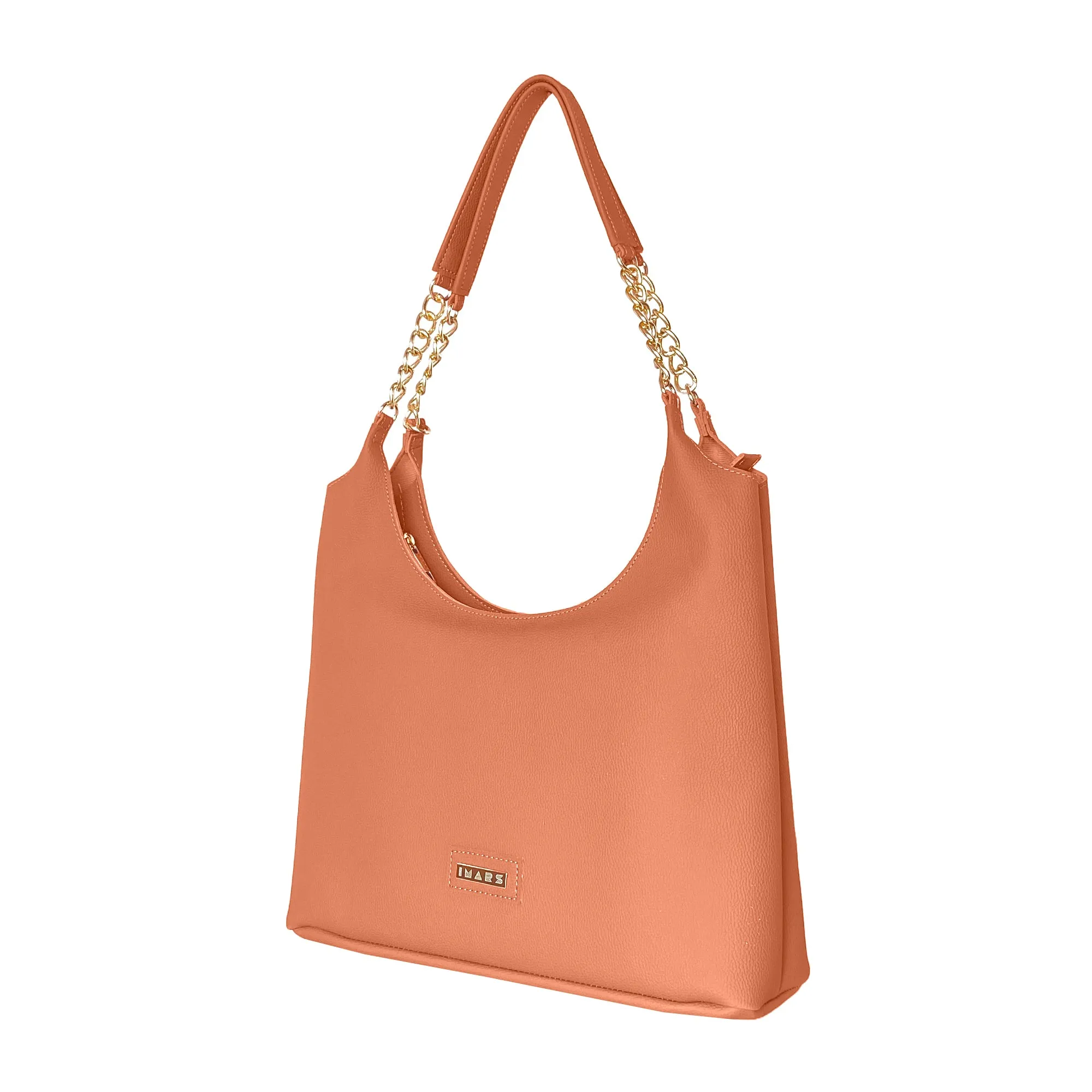 Shoulder Hobo Chain Bag Tan | Vegan Leather Women & Girl's Handbag