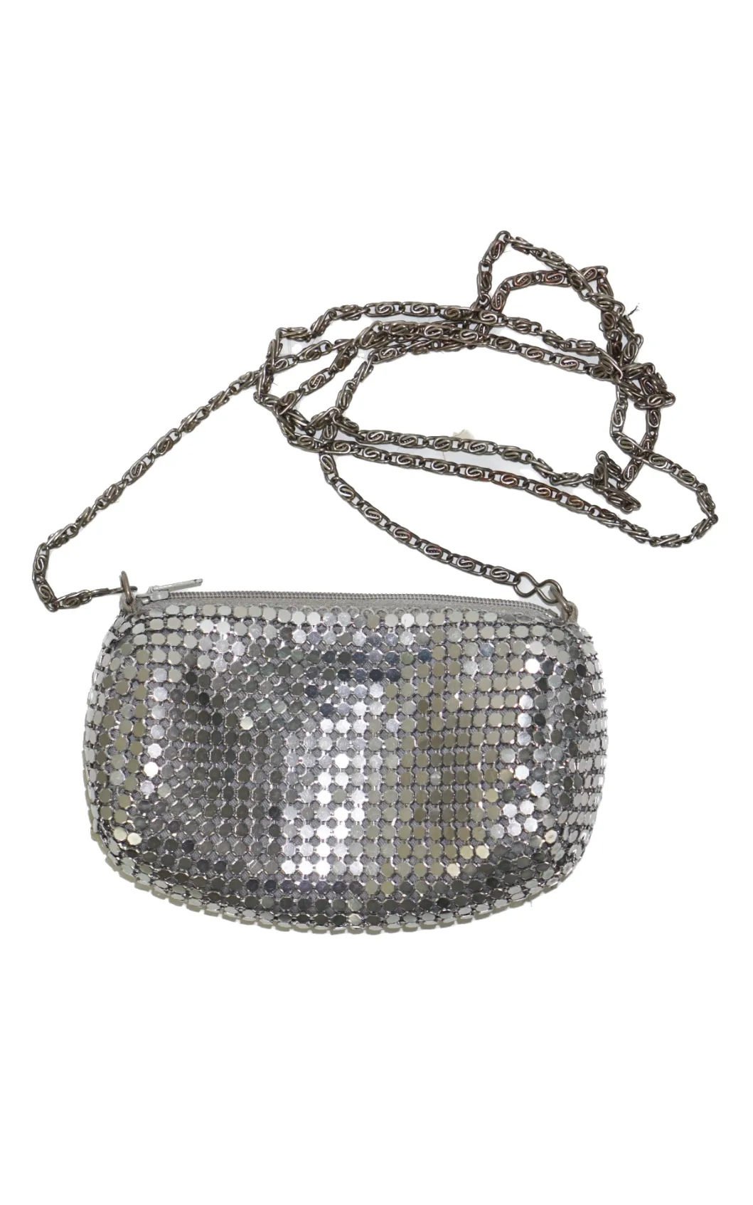 Silver Metallic Sparkle Shoulder Mini Bag