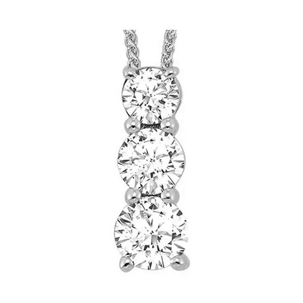 Silver (SLV 995) Cubic Zirconia Pendant -  3/4 ctw