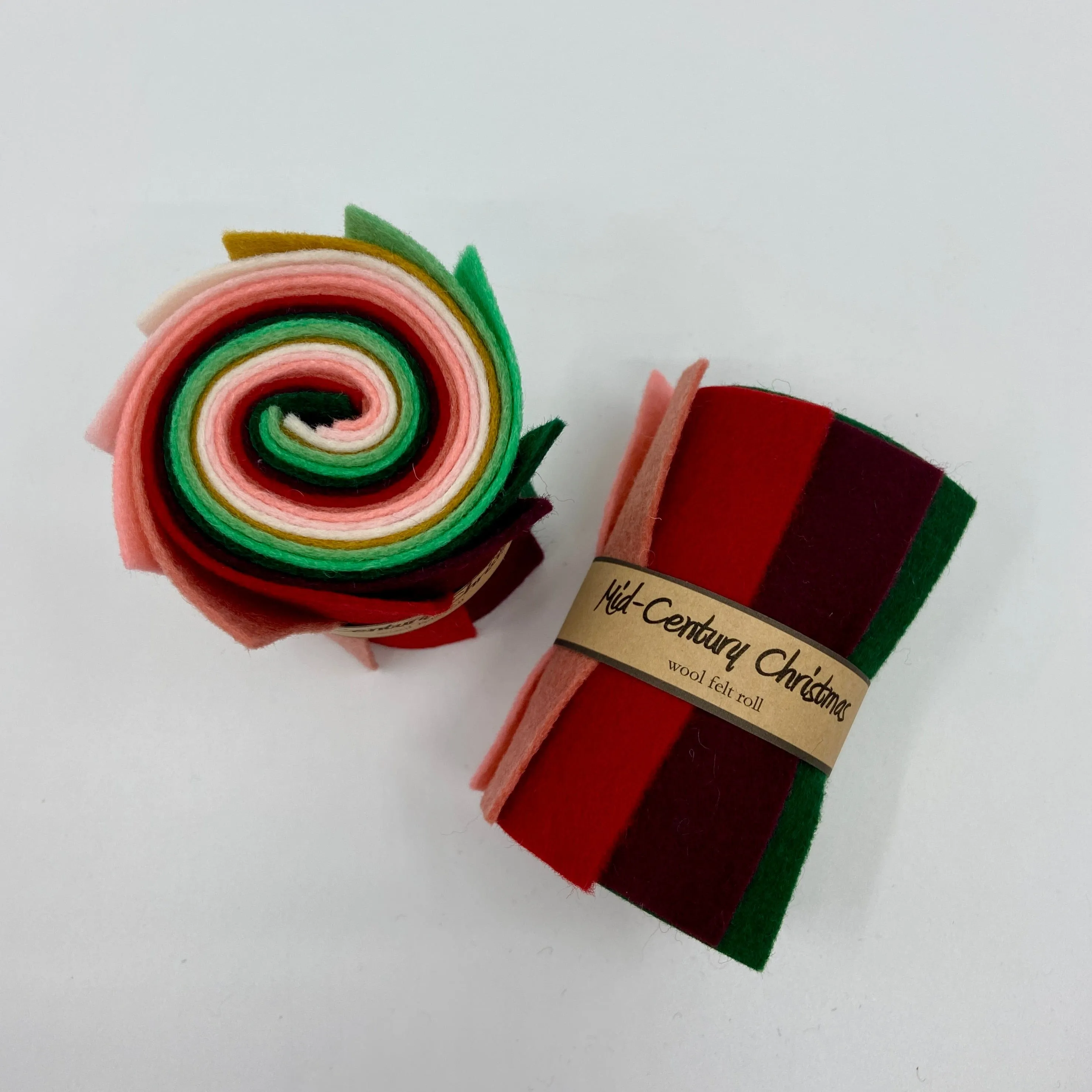 Small Wool Felt Roll - Mid Century Christmas