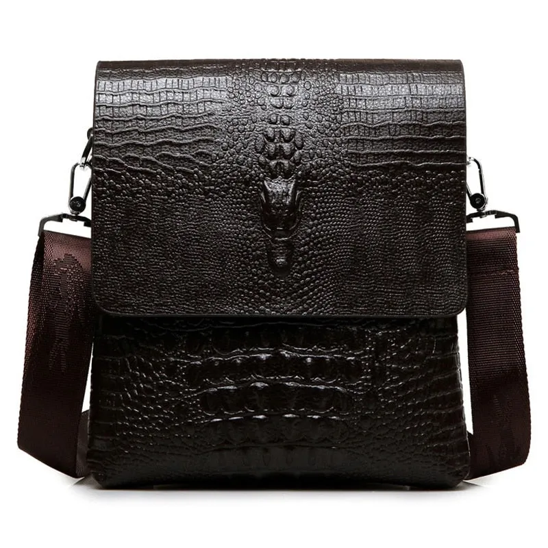 Smart Alligator Leather Men Messenger Bags