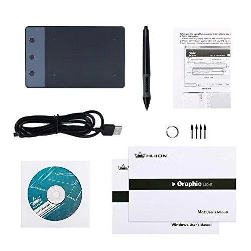 Smiledrive Graphic Tablet Drawing Pad with Pressure Sensitive Pen for PC Mac -4"x2.23" Screen for Designers & Hobbyists