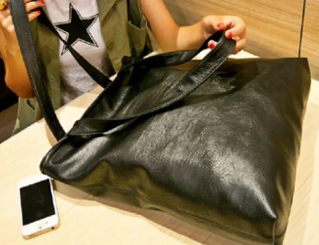 Soft Textured Leather Tote Bag