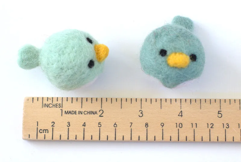 Spring Bird Chick Felt Shapes- SET OF 2 or 4- Blue Birds