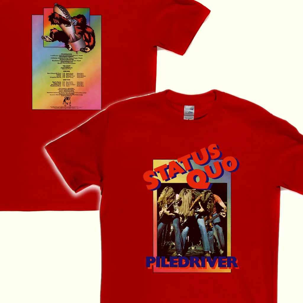 Status Quo Piledriver Front And Back T-Shirt