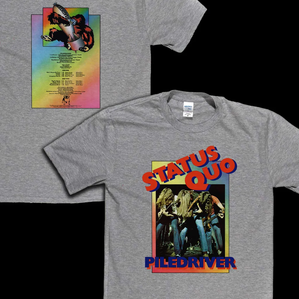 Status Quo Piledriver Front And Back T-Shirt