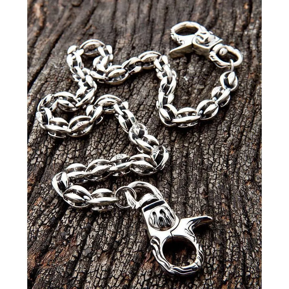 Sterling Silver Flame Wallet Chains