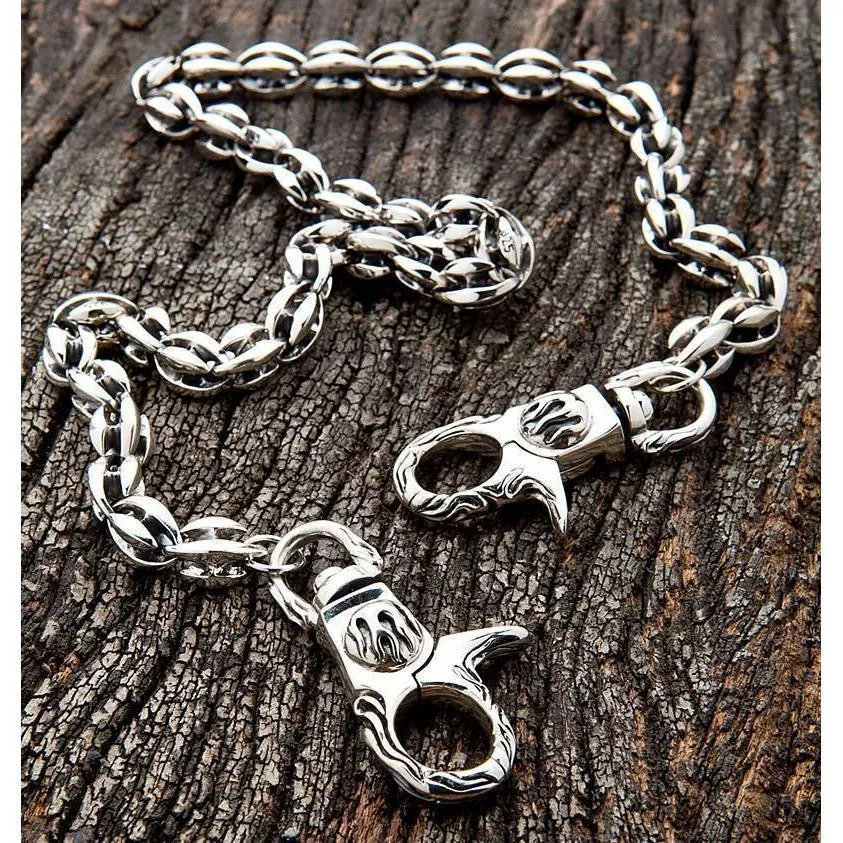 Sterling Silver Flame Wallet Chains