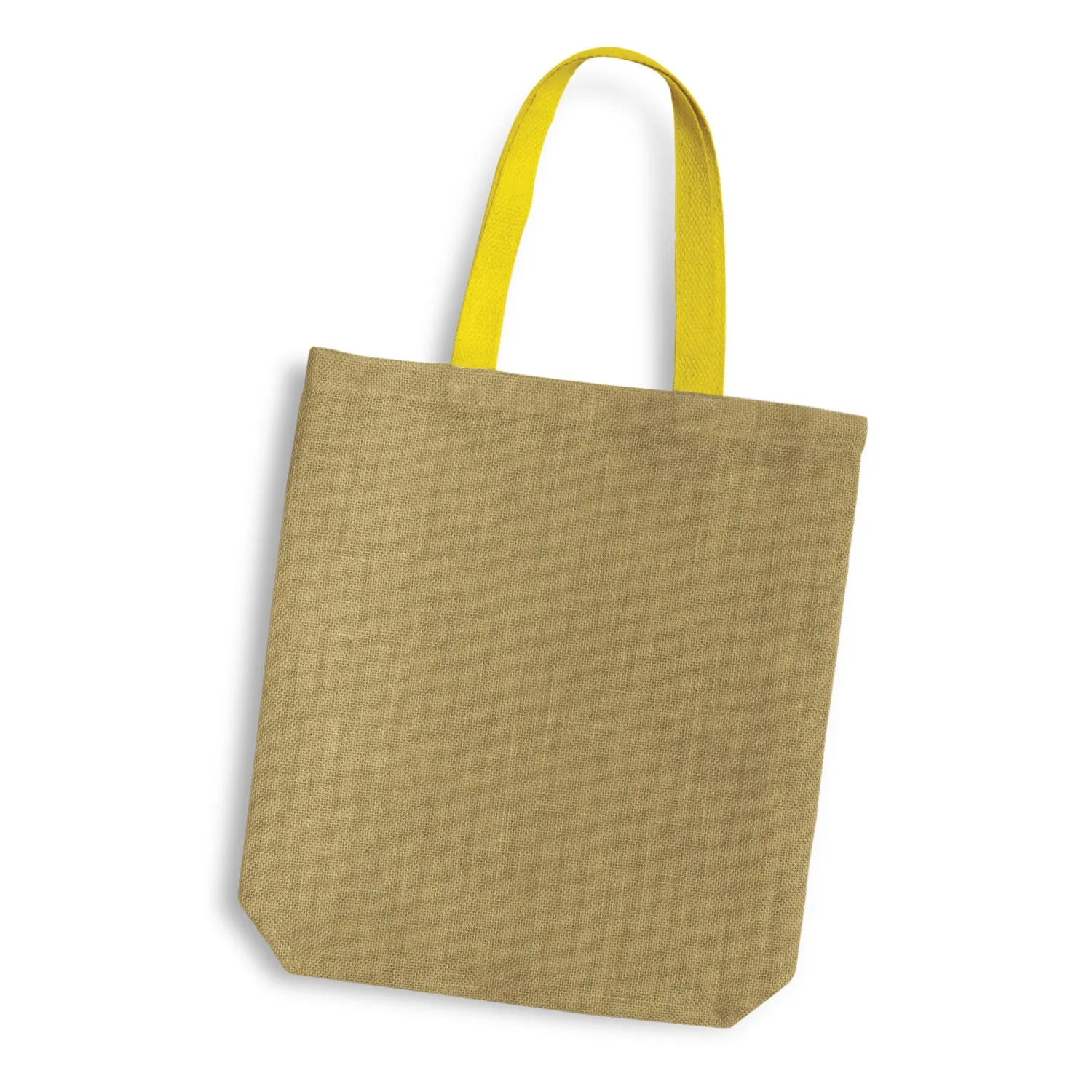 Stock Jute Tote Bag With Coloured Handles(SJB-30T)