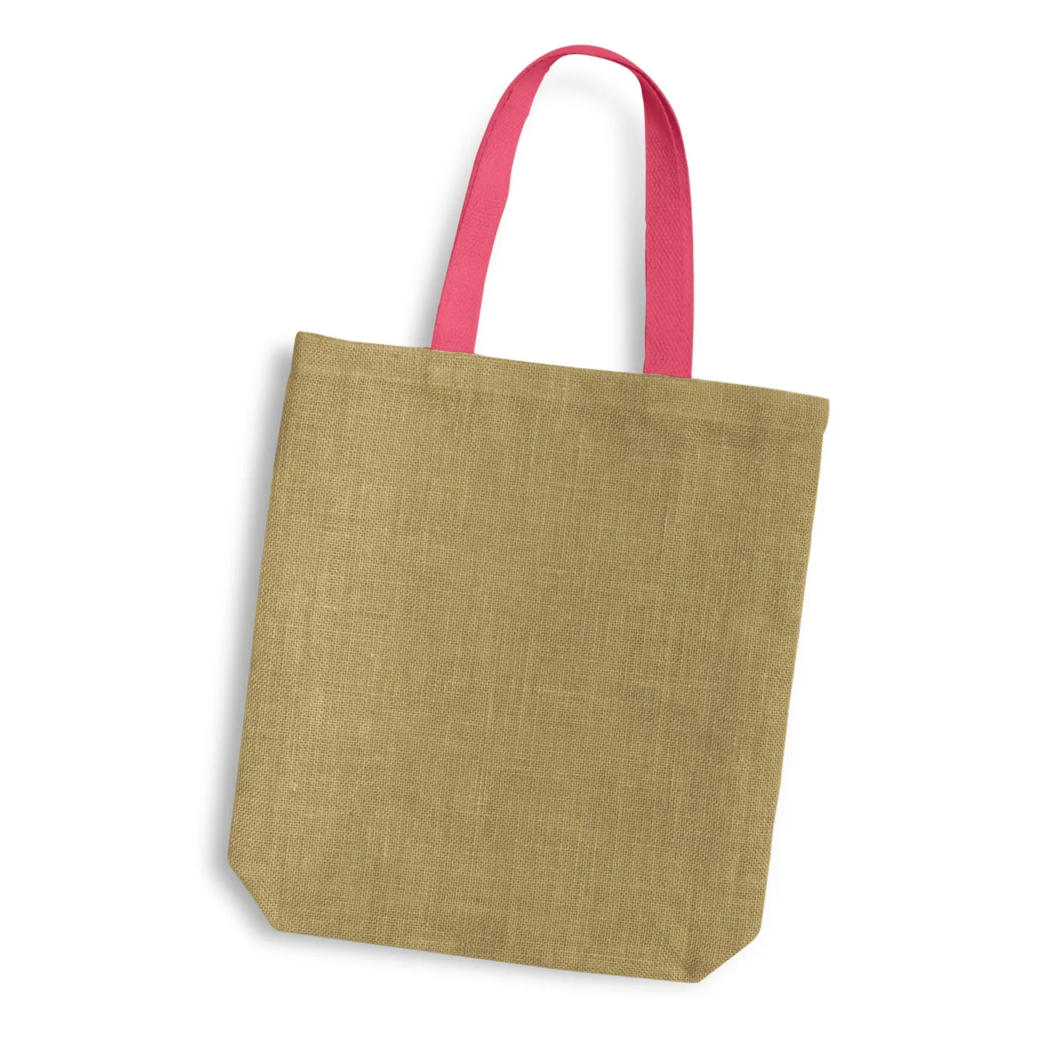 Stock Jute Tote Bag With Coloured Handles(SJB-30T)