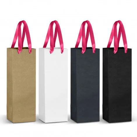 Stock Kraft Ribbon Handle Paper Champagne  Bag (SKP-16T)