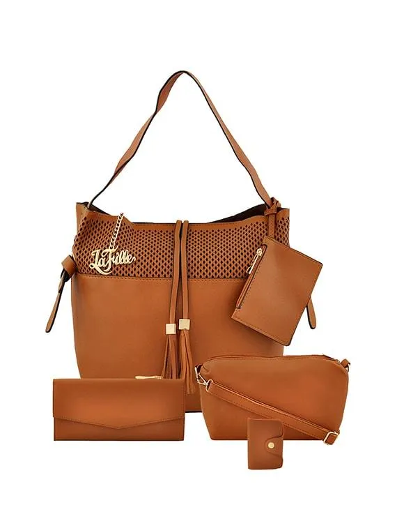 Tan Leather Handbag Combo