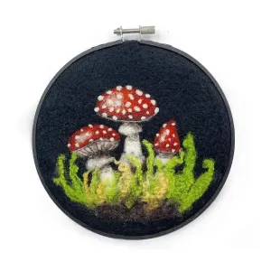 The Crafty Kit Co - Toadstools In A Hoop - Felt Craft