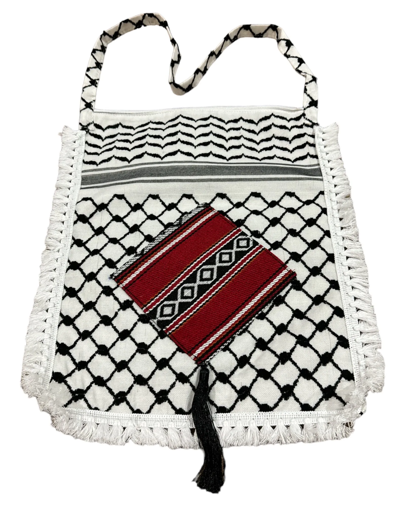 The Keffiyeh Handbag with Traditional Embroidery & Tarboosh 1 (HAND MADE)