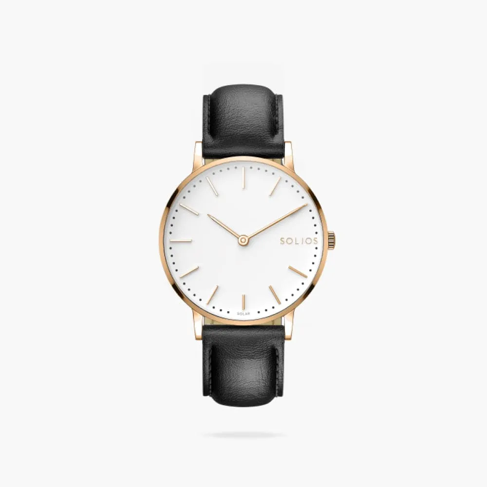 The Solar Classic | White Dial - Rose Gold Case