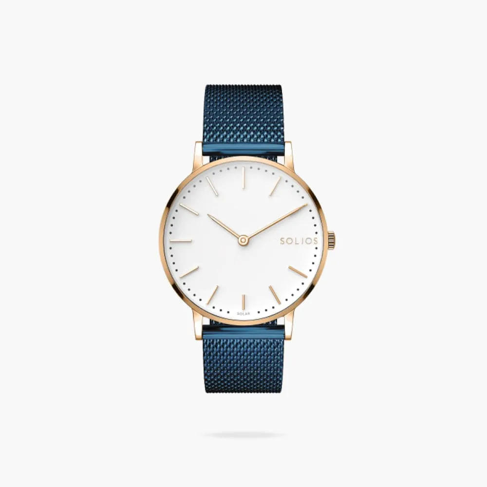 The Solar Classic | White Dial - Rose Gold Case