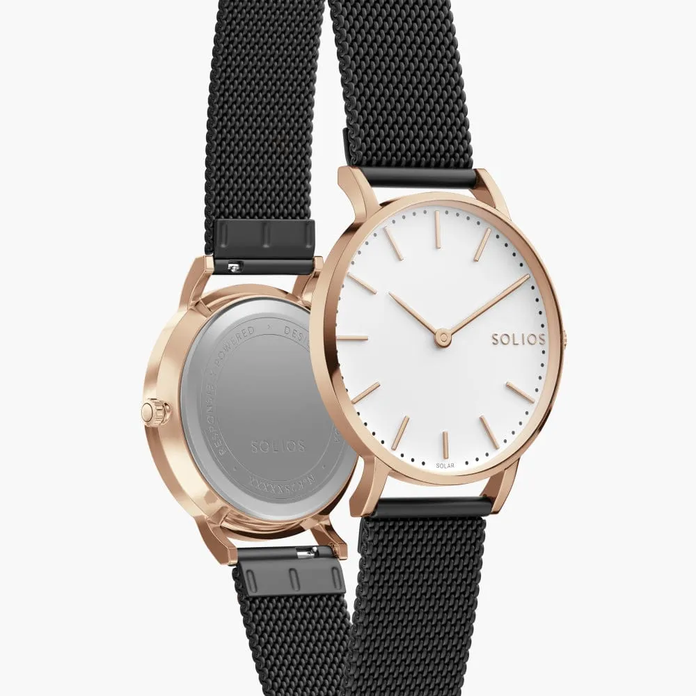 The Solar Classic | White Dial - Rose Gold Case