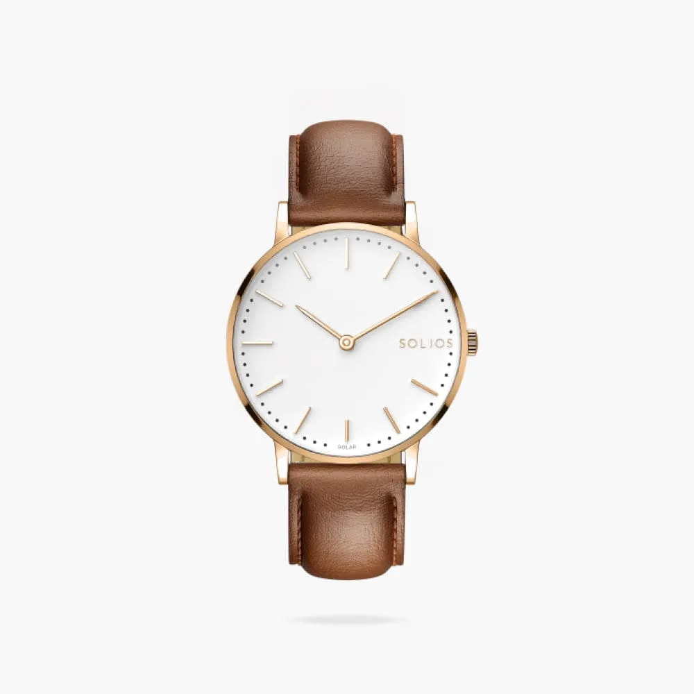 The Solar Classic | White Dial - Rose Gold Case