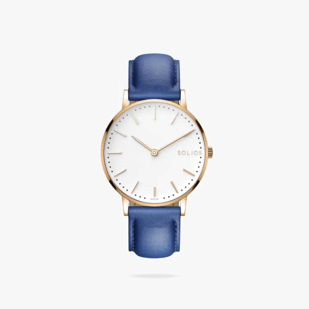 The Solar Classic | White Dial - Rose Gold Case