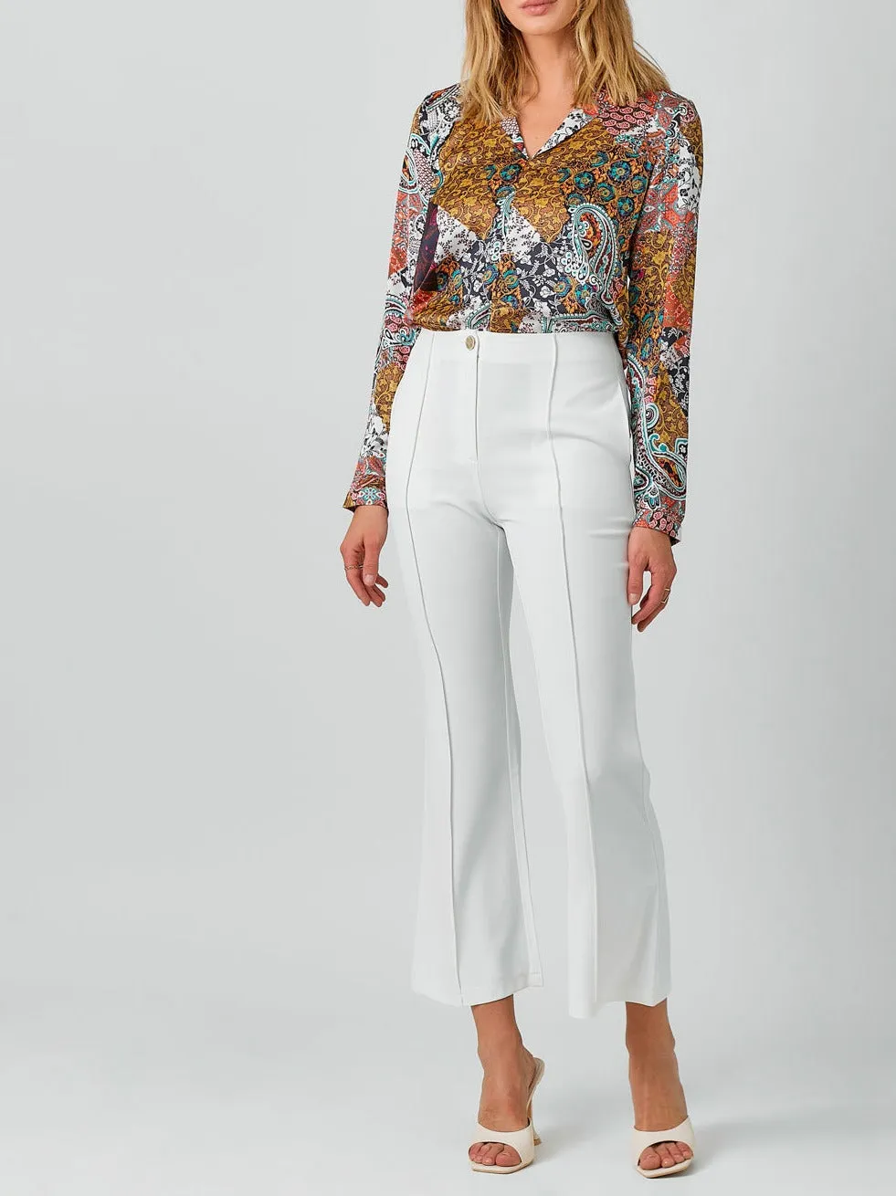 Tie Front Printed Blouse