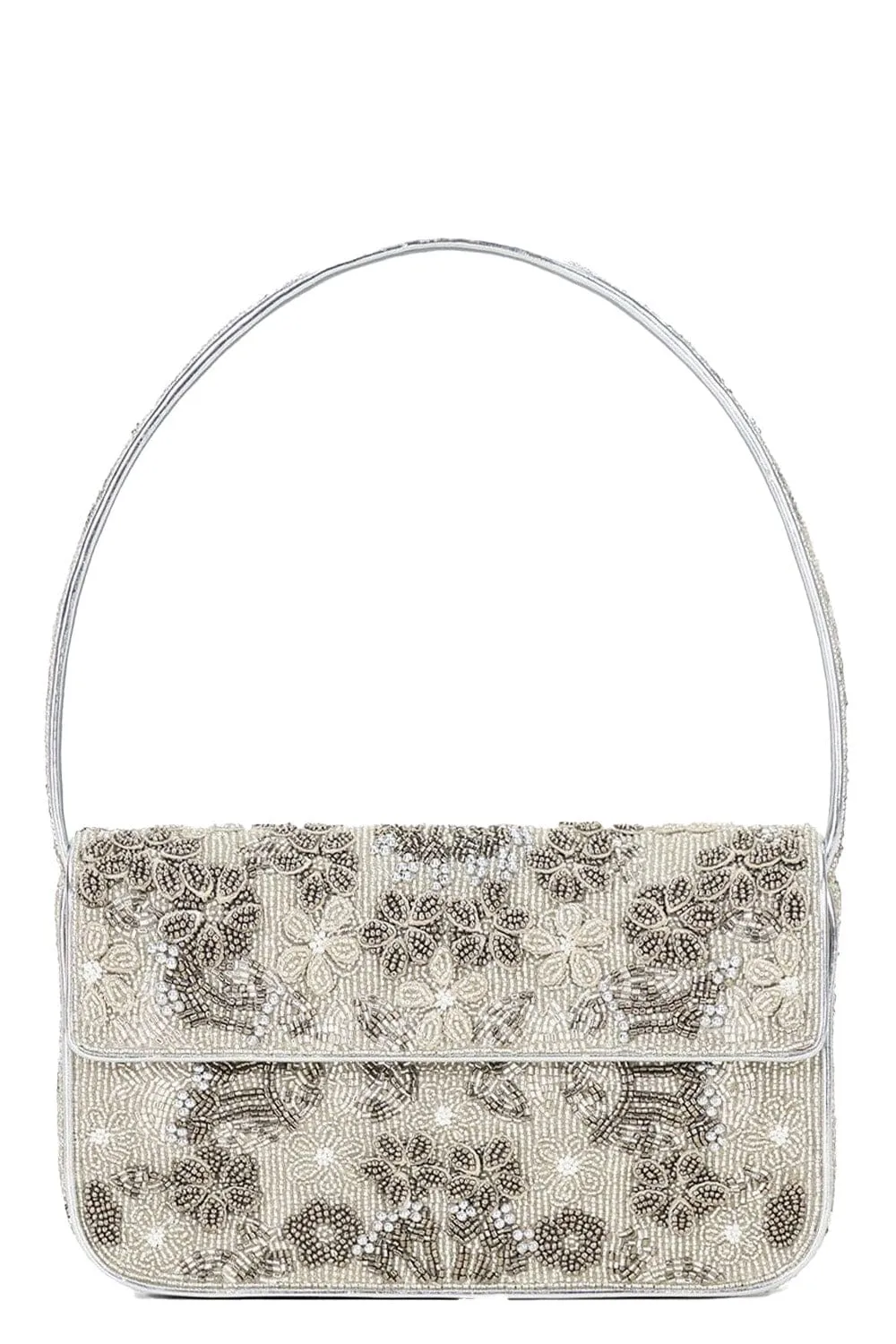 Tommy Silver Garden Party Beaded Shoulder Bag