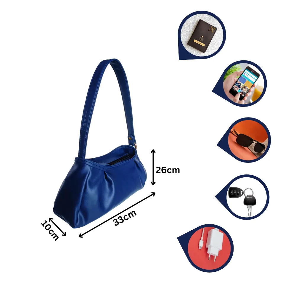 Trendy Blue Baguette Bag Perfect For Women & Girls