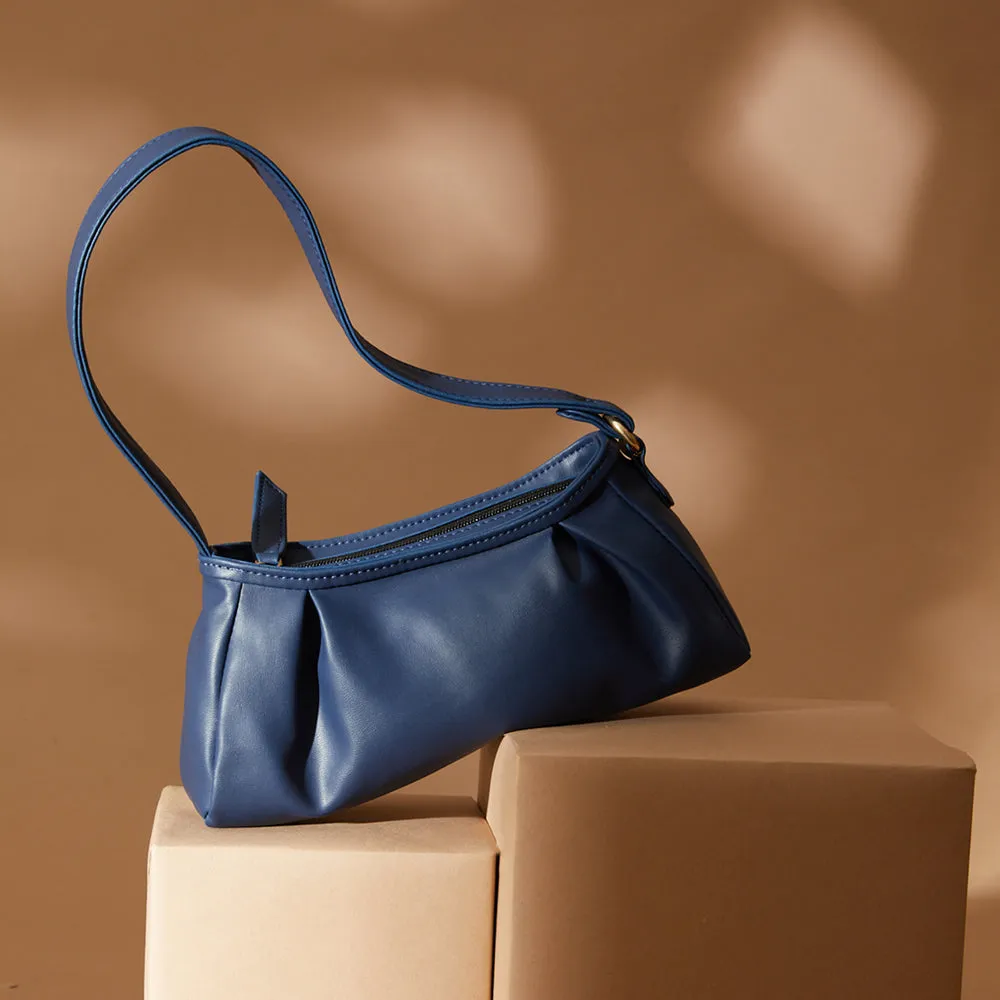 Trendy Blue Baguette Bag Perfect For Women & Girls