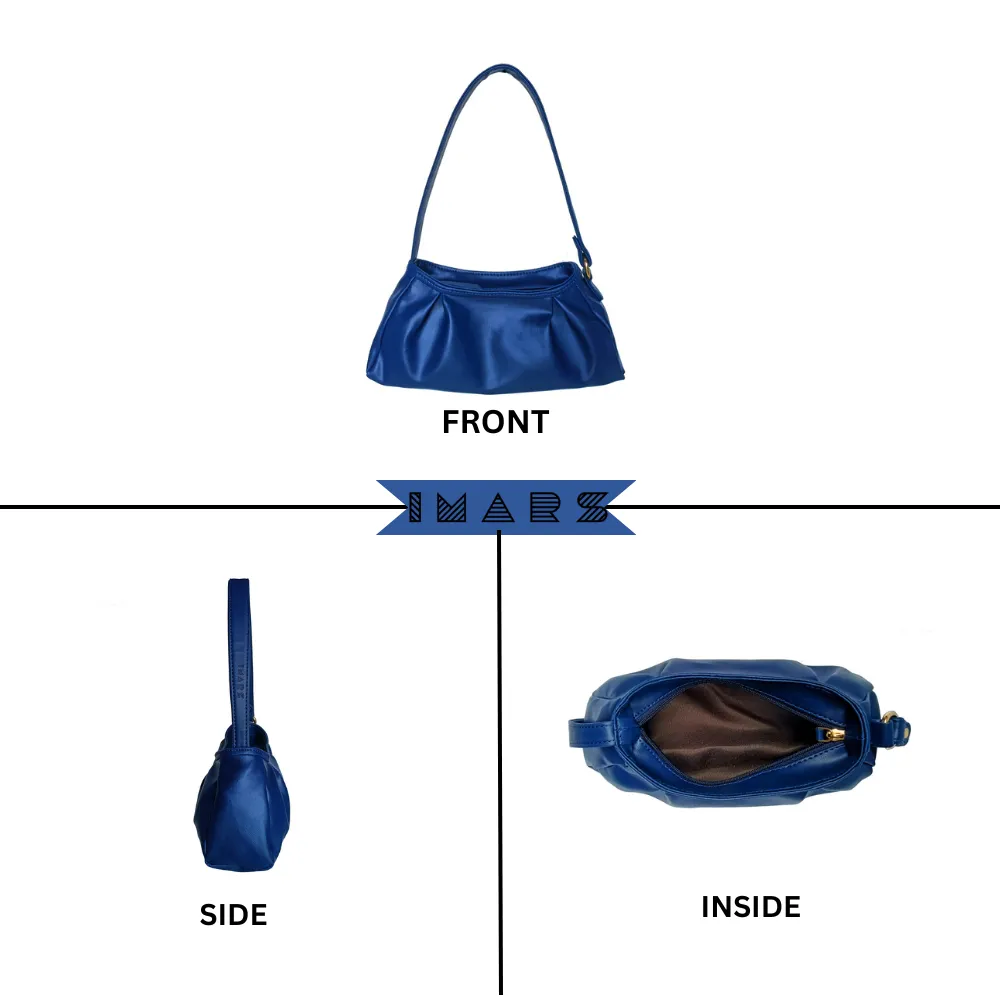 Trendy Blue Baguette Bag Perfect For Women & Girls