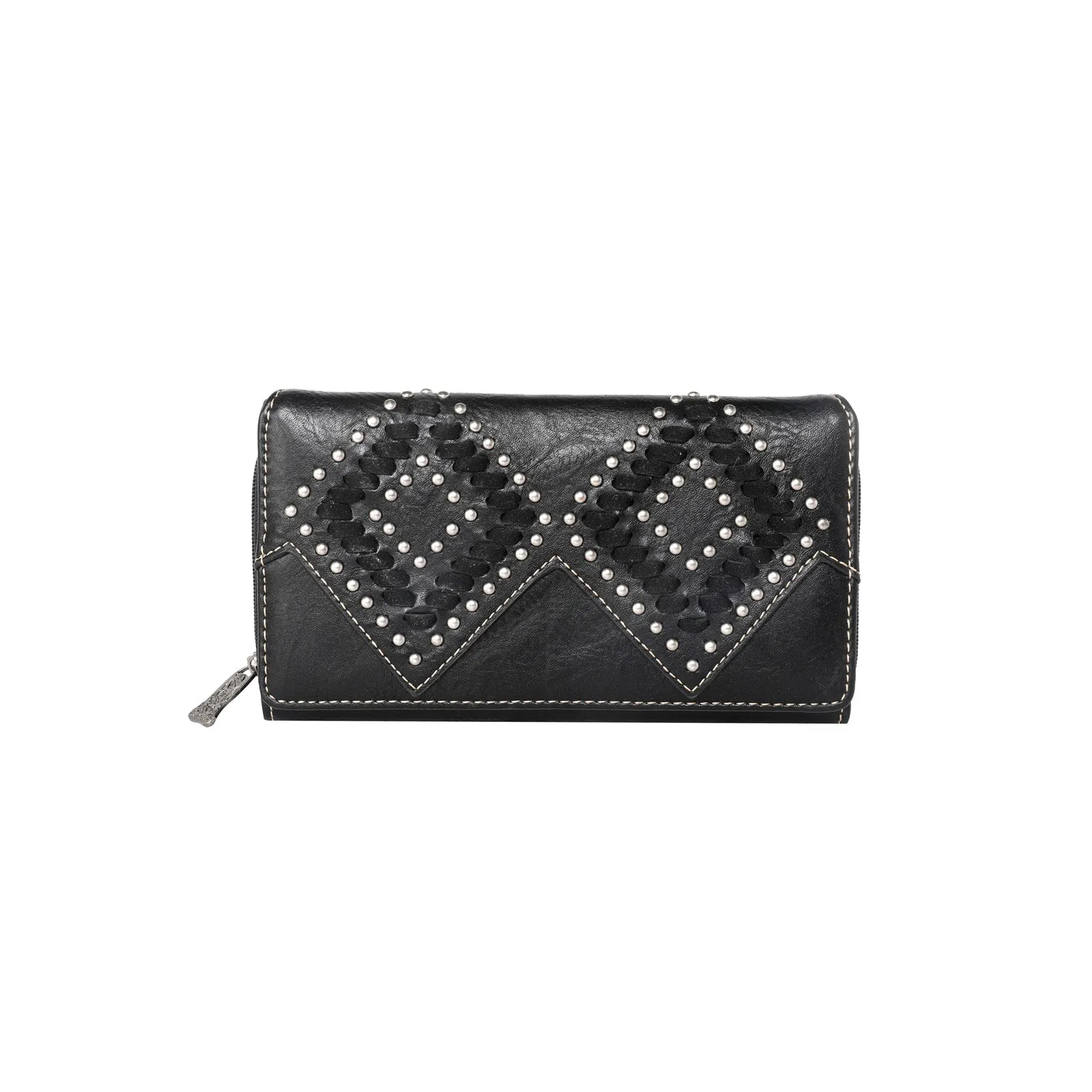 Trinity Ranch Genuine Leather Studded Wallet