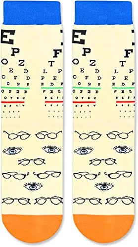 Unisex Optometry Socks, Eye Chart Socks, Eye Doctor Socks, Unique Optometry Gifts for Optometrists, Opticians Gifts, Eye Doctors Gifts, Presents for Ophthalmologists