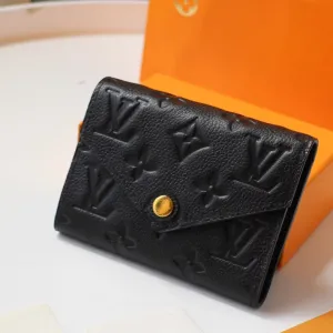 VICTORINE WALLET 12CM BLACK MONOGRAM EMPREINTE LEATHER