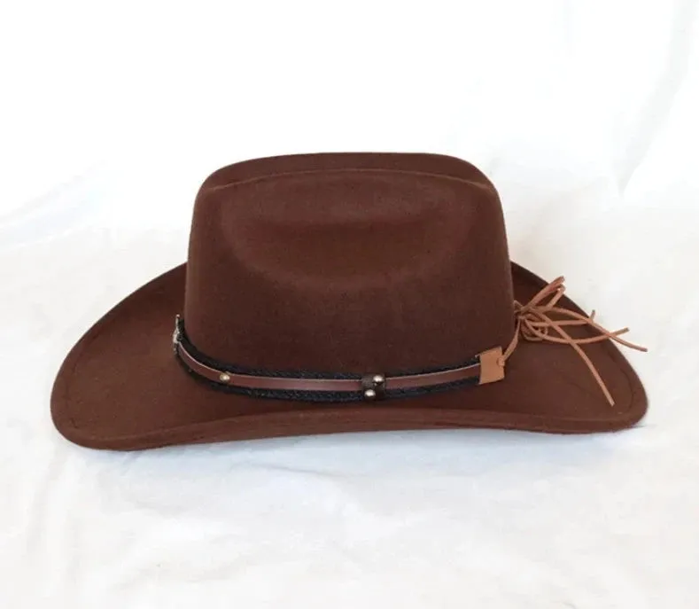 Vintage Cow Head Western Cowboy Hat Wide Brim Unisex Style