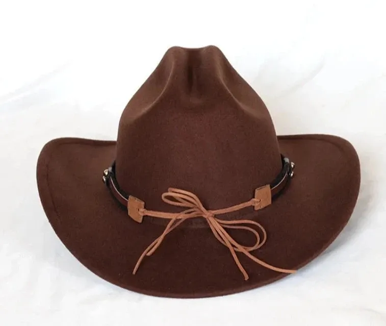 Vintage Cow Head Western Cowboy Hat Wide Brim Unisex Style