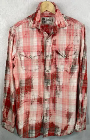 Vintage Western Style Pink, Red and White Lightweight Cotton Size Small Tall