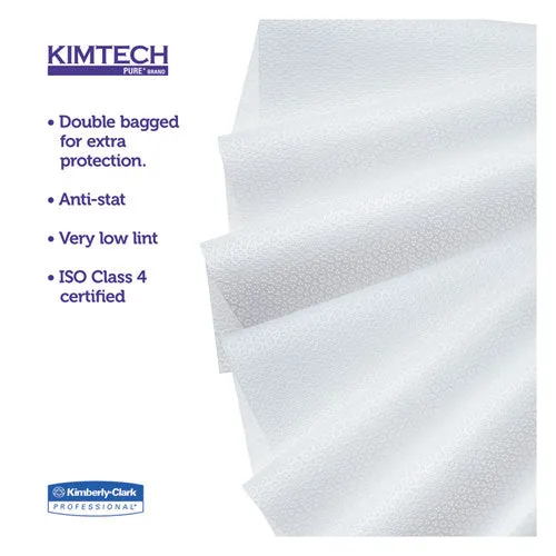 W4 Critical Task Wipers, Flat Double Bag, 12 X 12, Unscented, White, 100/bag, 5 Bags/carton