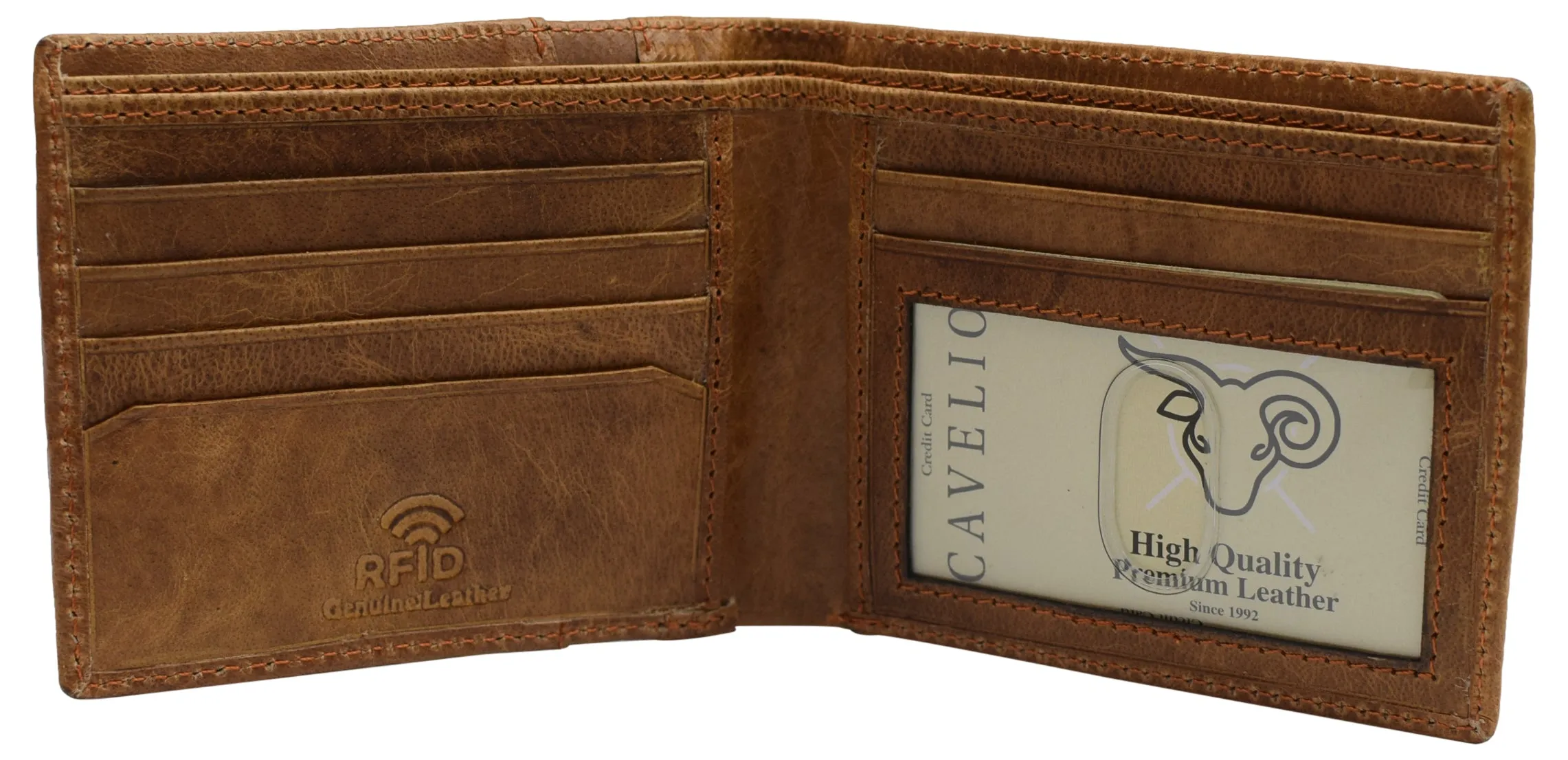 Wallet for Men’s - Genuine Leather Slim Bifold RFID Blocking Packed in Stylish Gift Box USA Series