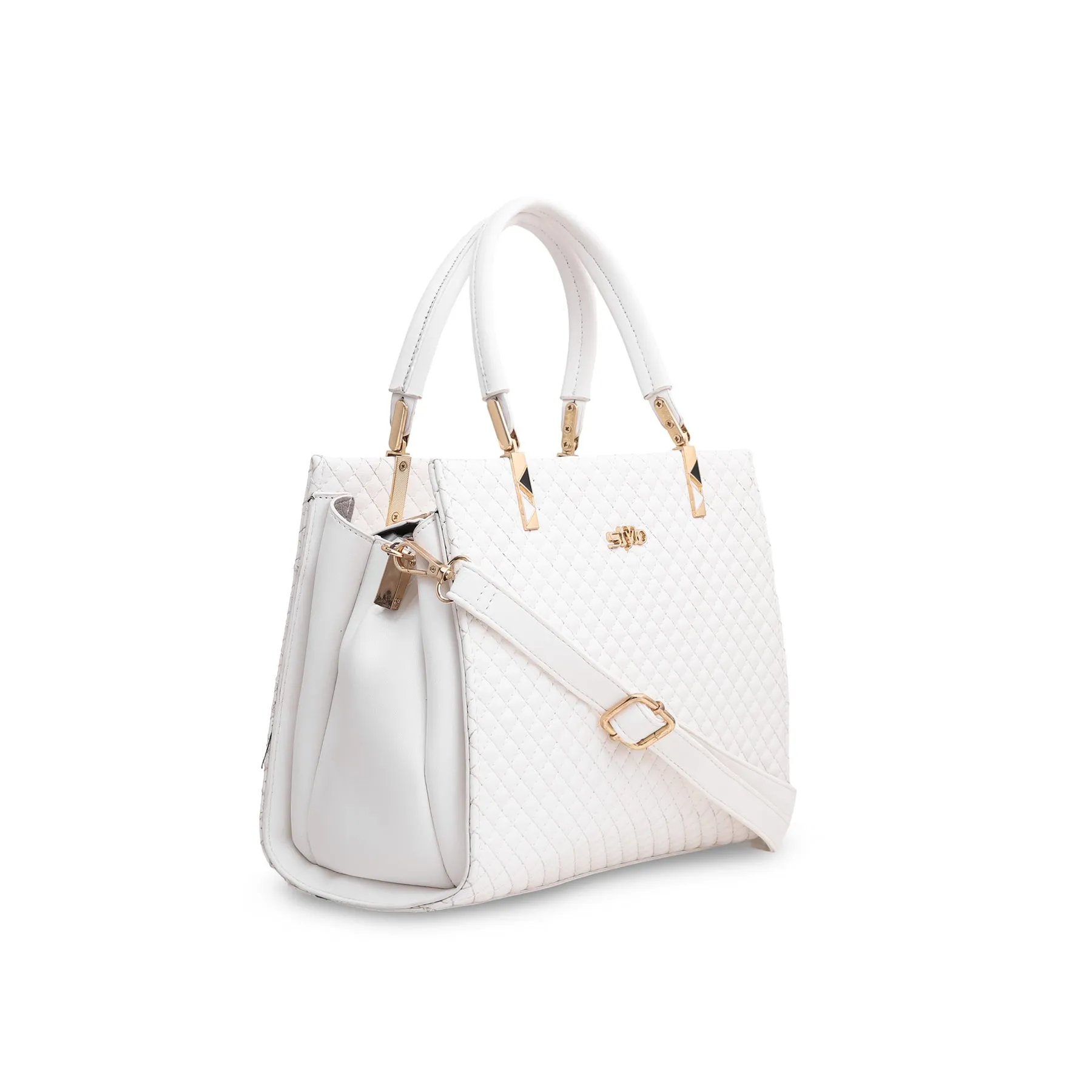 White Formal Hand Bag P36045