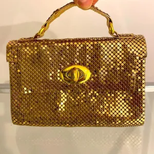 Whiting & Davis Gold Chain Mail Mini Flap Bag