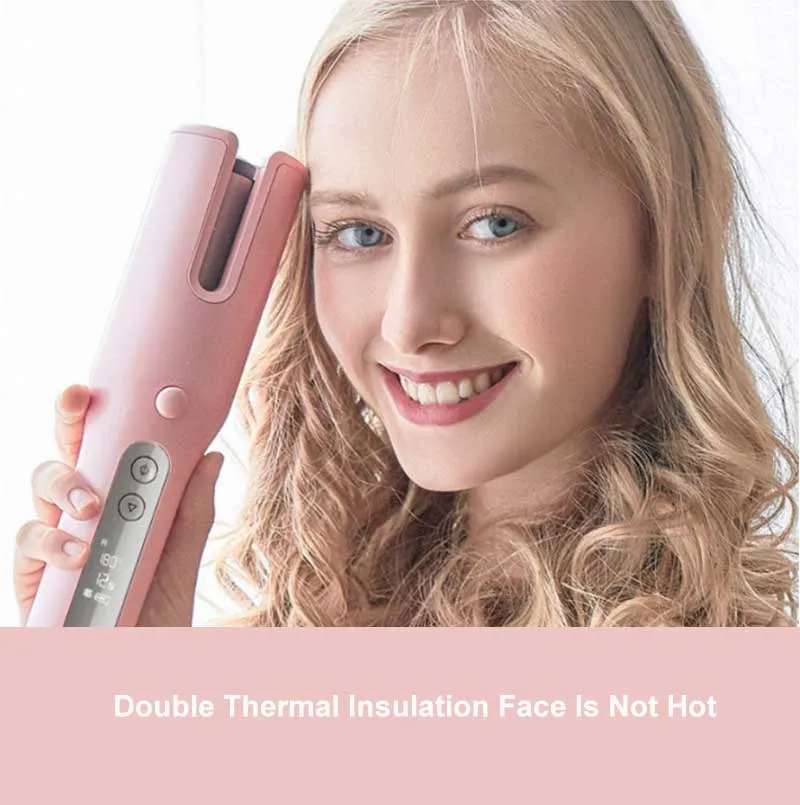 Wireless Automatic Curler USB, LCD Screen Ceramic Heating Anti-perm Curler.