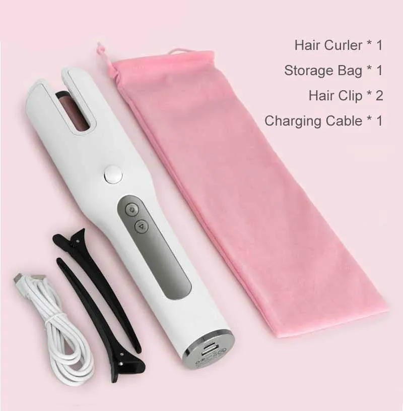 Wireless Automatic Curler USB, LCD Screen Ceramic Heating Anti-perm Curler.