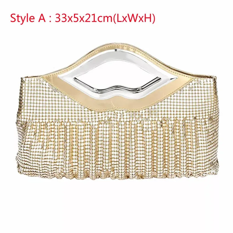 Women Luxury Sequins Evening Clutch Full Rhinestones Chain Purse  Black , Silver , Gold