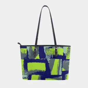 Women's Tote Bag | PU SS 18 green and blue print