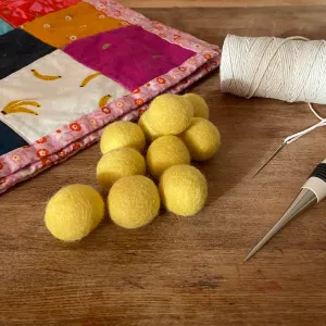 Wool Felt Balls - #10 Daffodil - Ten 1" Balls, 2.2cm