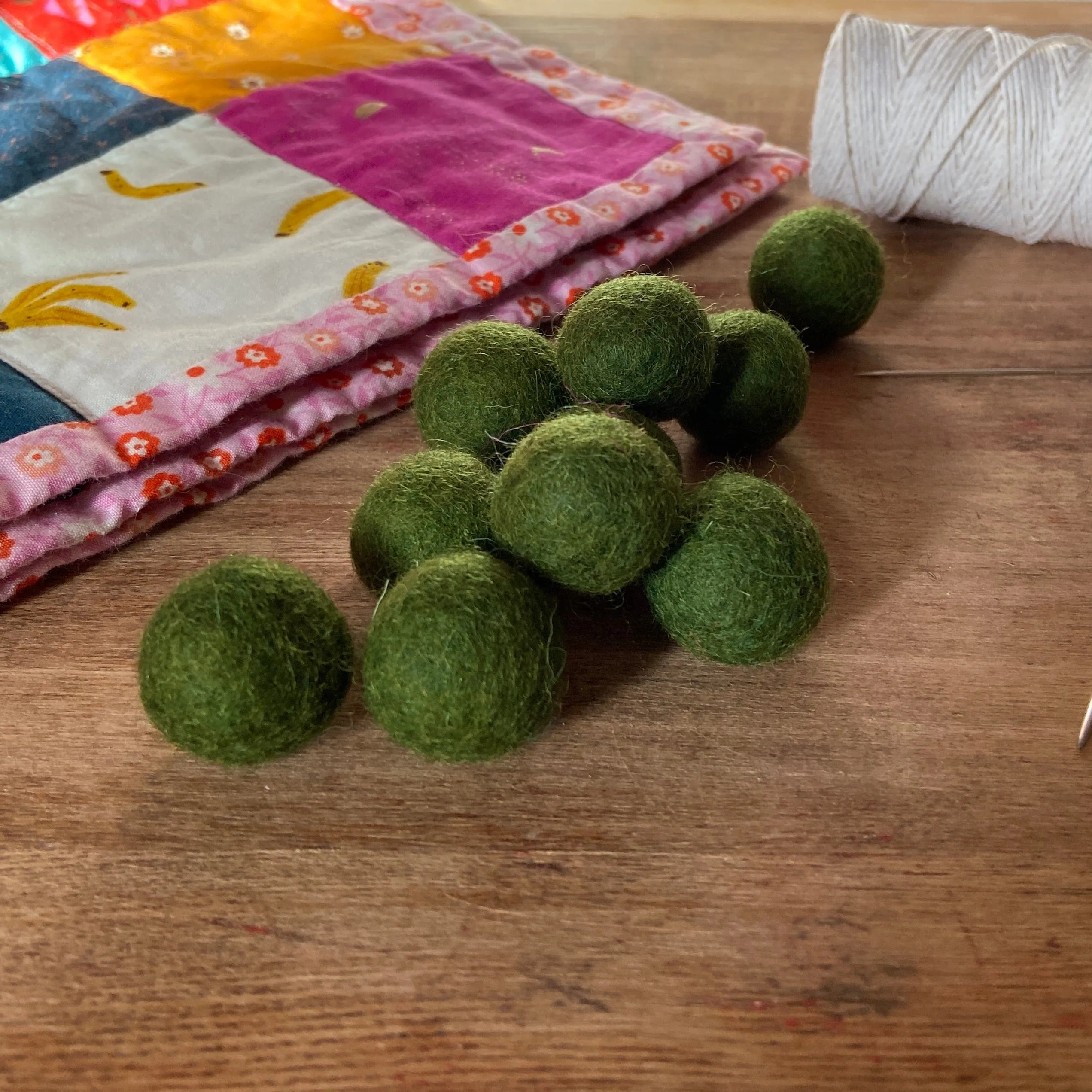 Wool Felt Balls - #5 Forest - Ten 1" Balls, 2.2cm