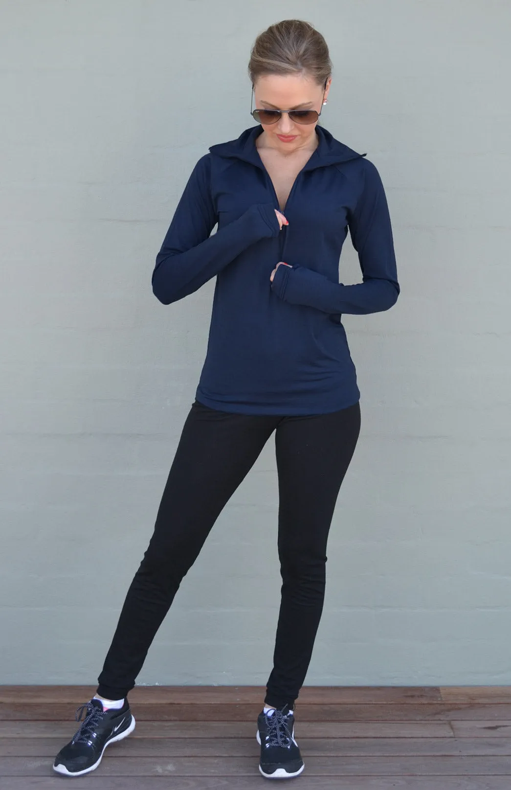 Zip Neck Top - Relax Fit 220g Rib