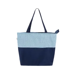 Zipper Bag - Navy with Check Print Zipper Bag