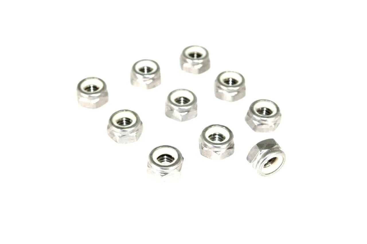 ZSPEC M8-1.25 Nylon Lock Nuts, Stainless SUS304, 10-Pack